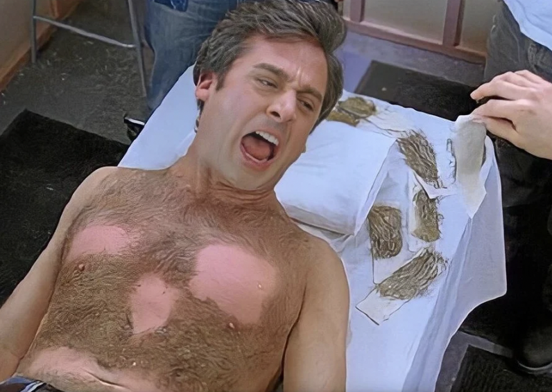 40 year old virgin chest wax