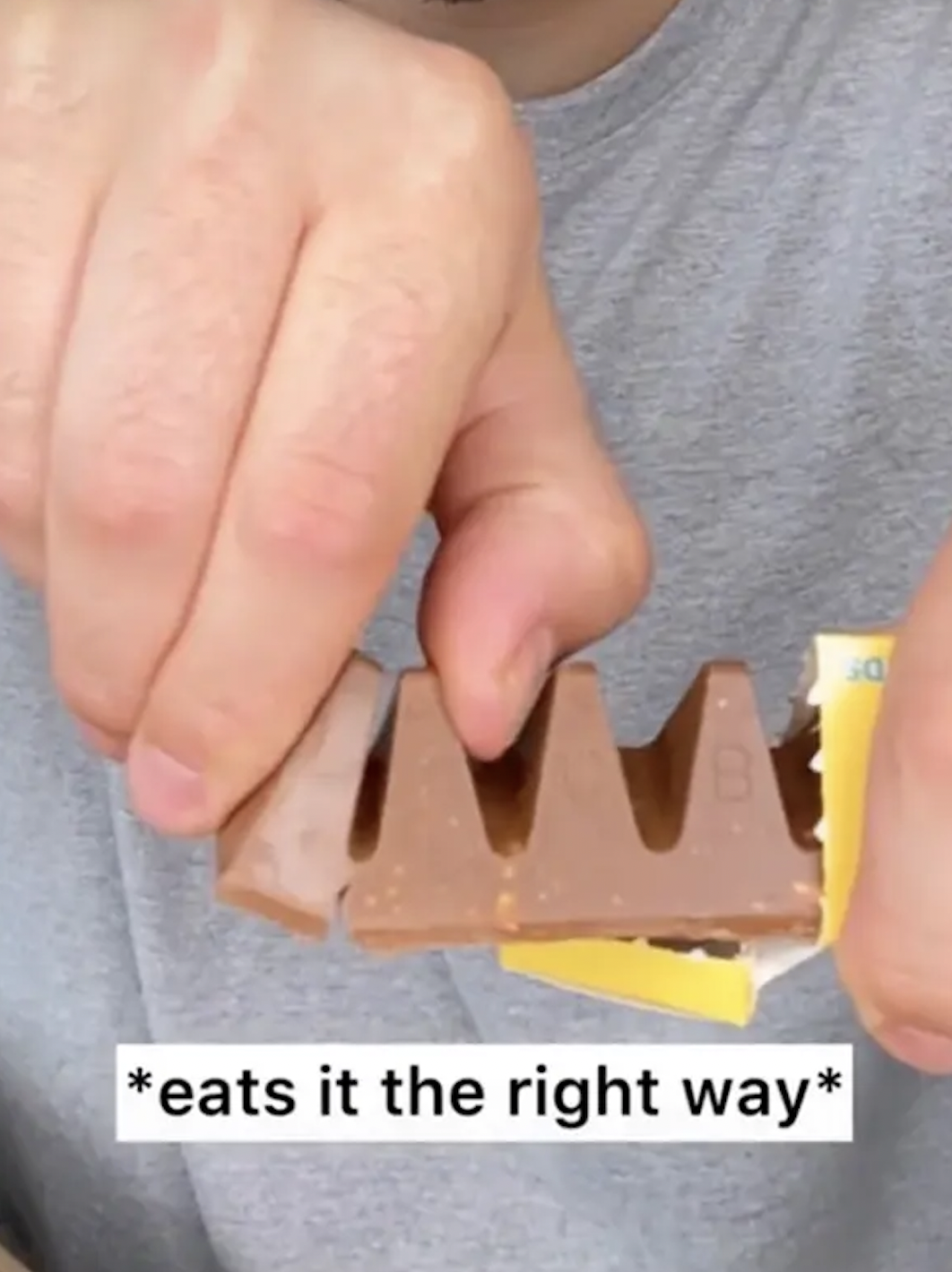 break toblerone - eats it the right way