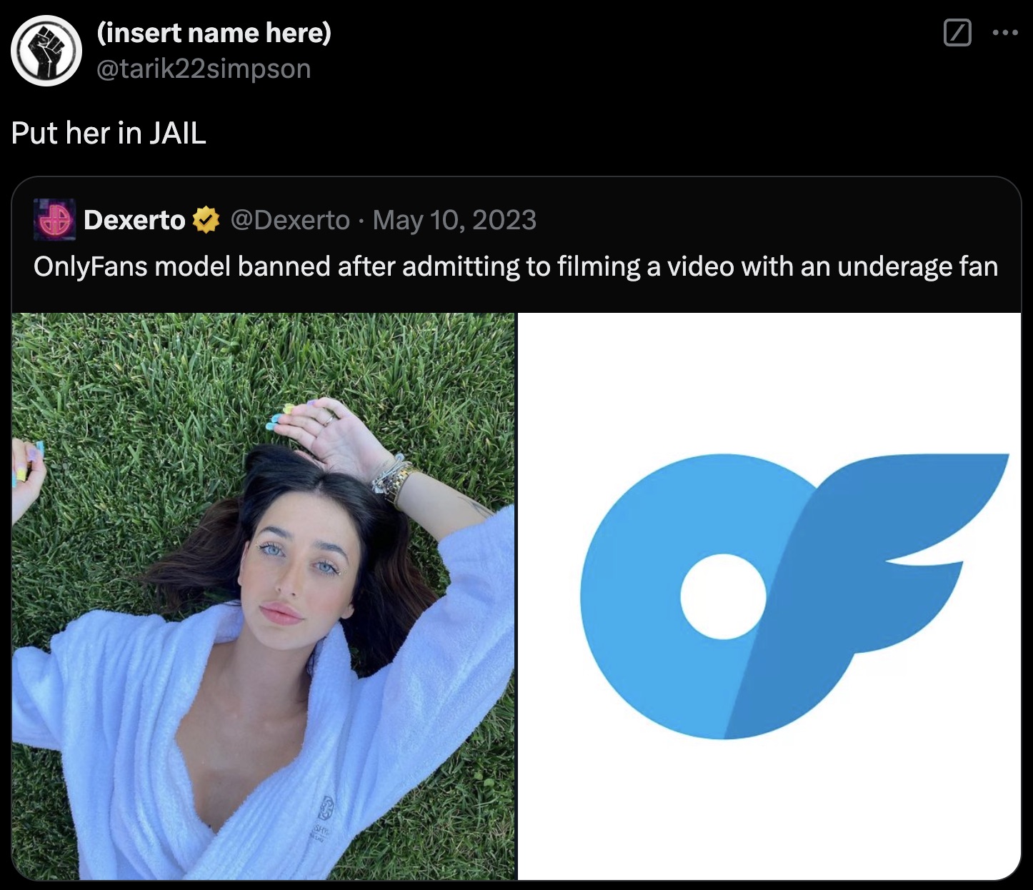 underage onlyfans - insert name here Put her in Jail ... Dexerto OnlyFans model banned after admitting to filming a video with an underage fan Shy