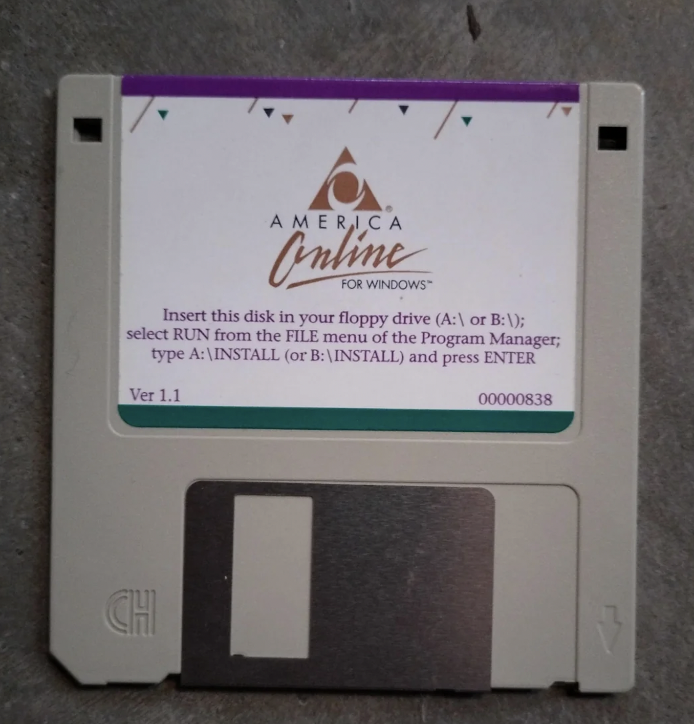 nintendo 3ds - America Online For Windows Insert this disk in your floppy drive A\ or B\; select Run from the File menu of the Program Manager; type A\Install or B\Install and press Enter Ver 1.1 00000838 Chi