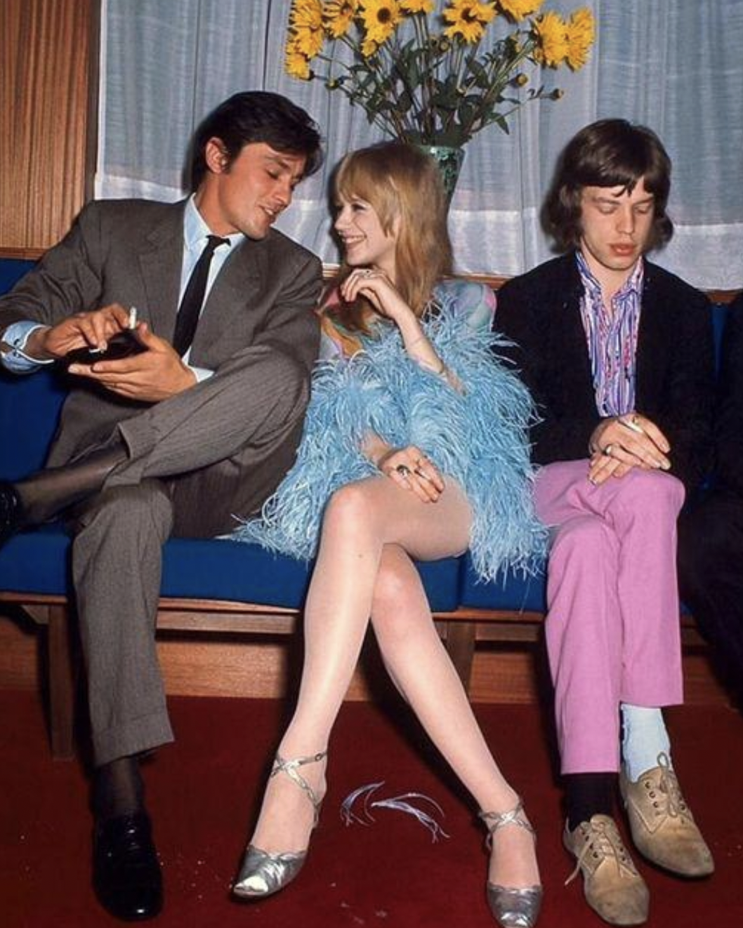 mick jagger marianne faithfull alain delon - A