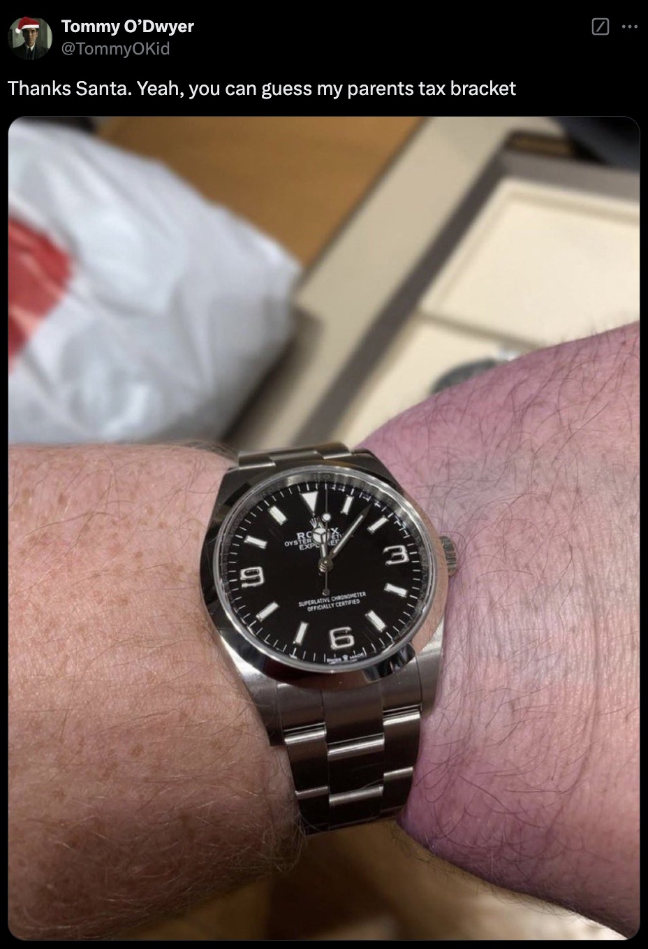 fat wrist on rolex - Tommy O'Dwyer Thanks Santa. Yeah, you can guess my parents tax bracket Oyster 3 Mi Superlative Chronometer Officially Certified 6