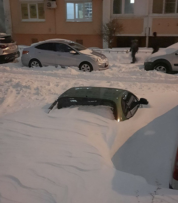 This town got a little bit of snow over night.