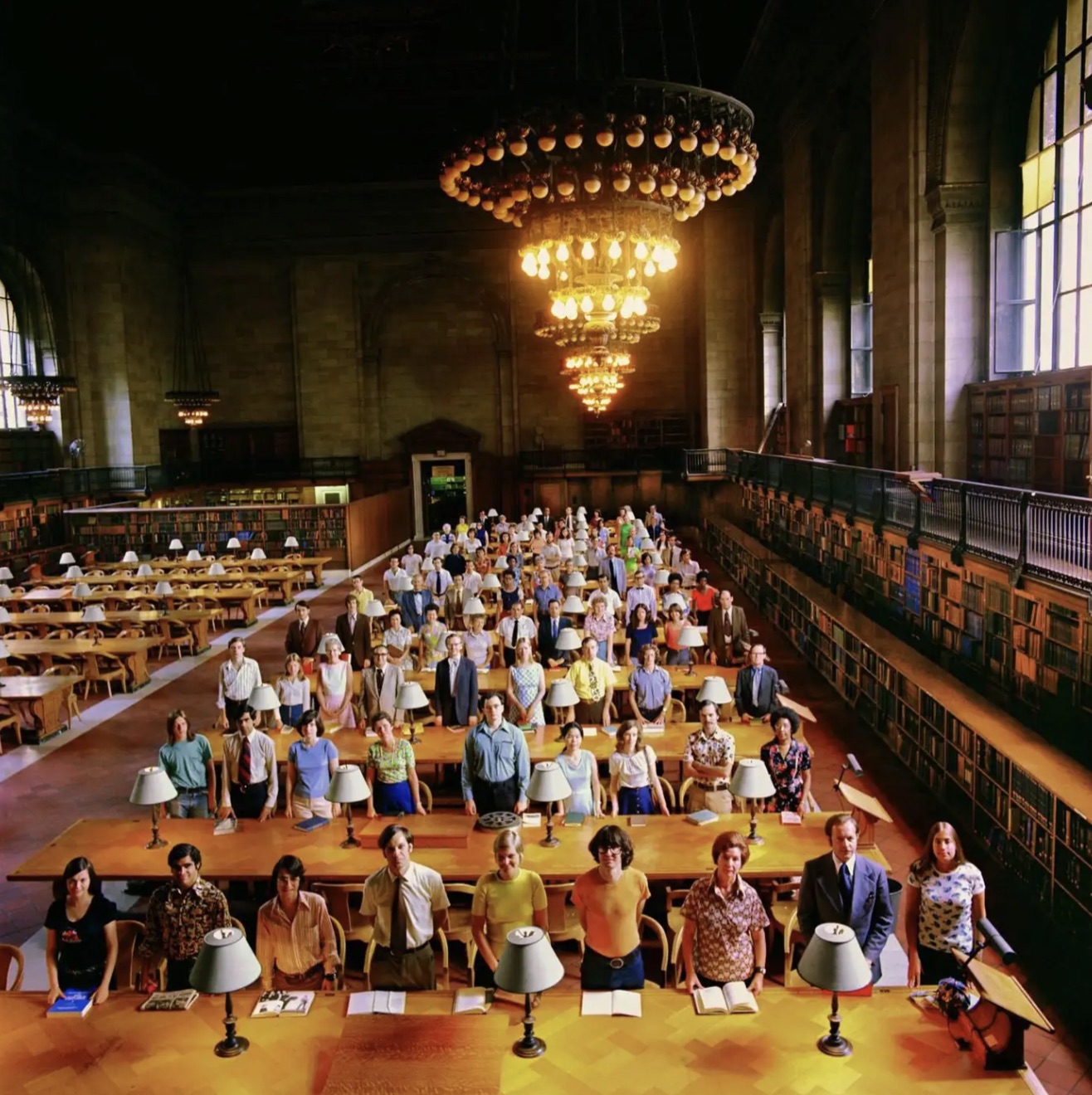 Main reading room, New York City 1974. Photo by Neal Slavin.