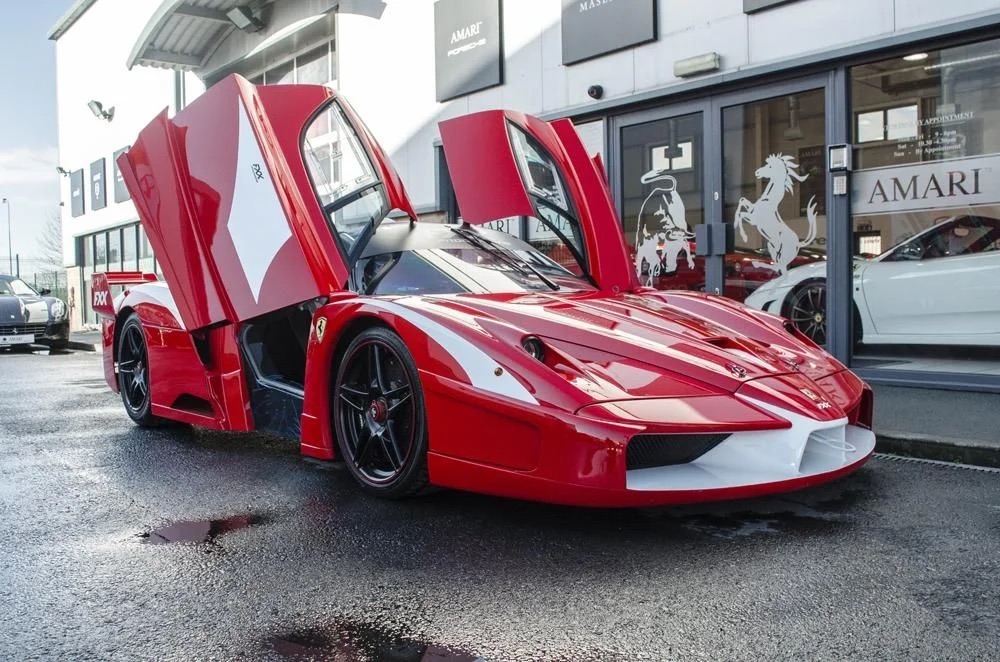 The Ferrari FXX was designed as a track only car, and it does not meet certain requirements to be street legal. However, this specific one was fitted with headlights, turn signals, and a few other bobs and whistles to make it legal. As far as we know, it’s the only road legal FXX.