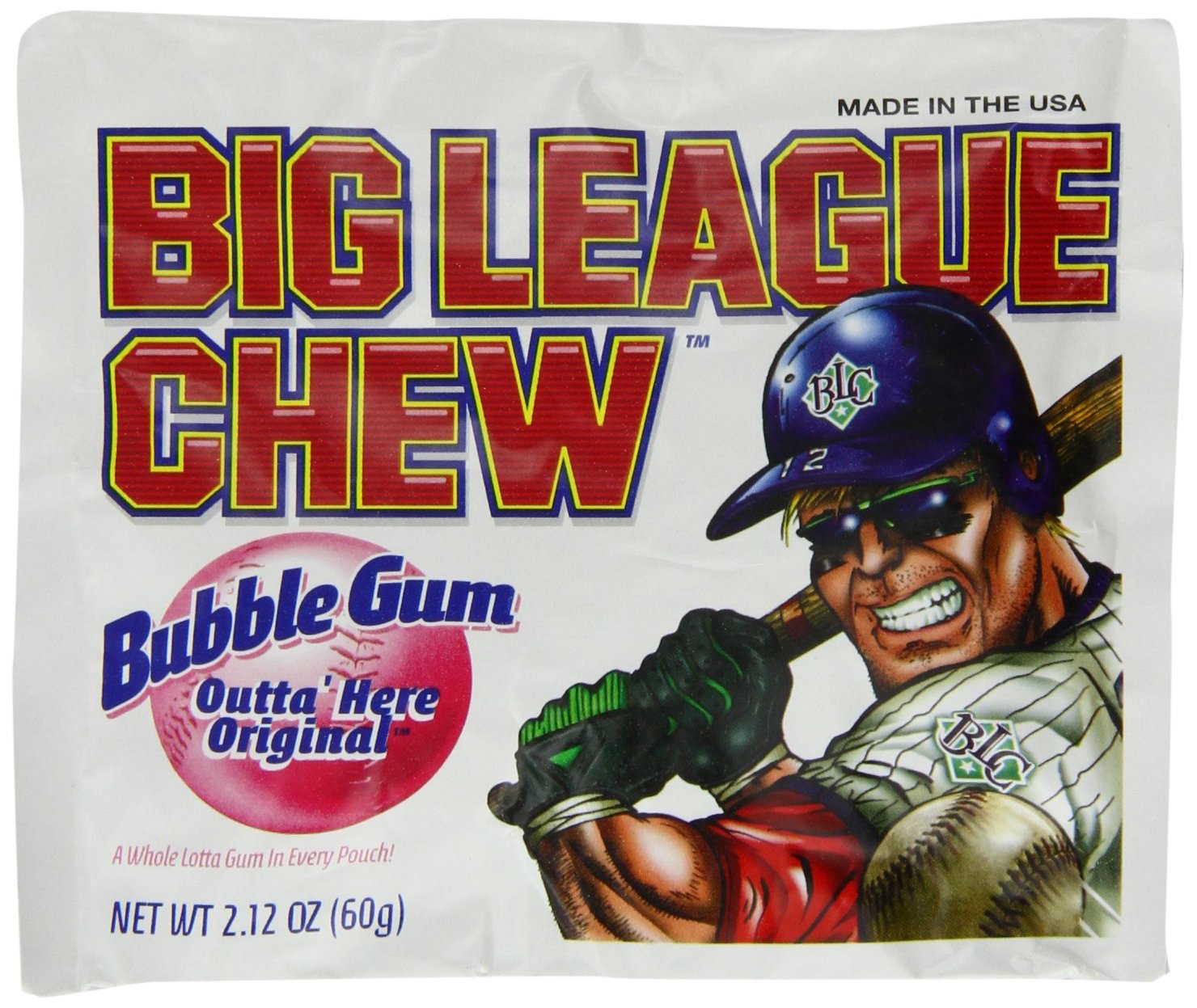 big league chew bubble gum - Made In The Usa Big League Chew Bubble Gum Outta Here Original A Whole Lotta Gum In Every Pouch! Net Wt 2.12 Oz 60g Tm