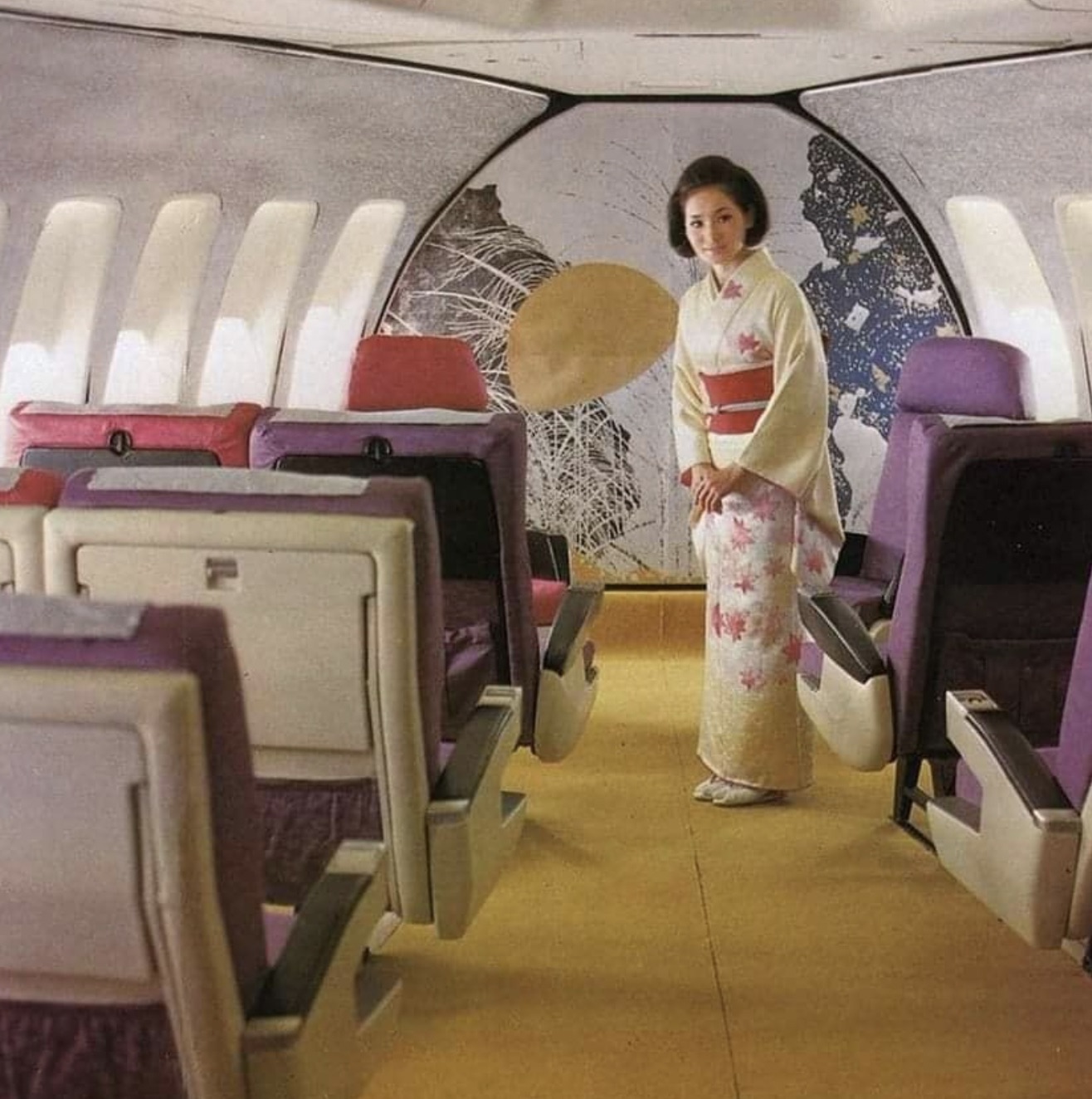 Traveling in a 747, 1970.