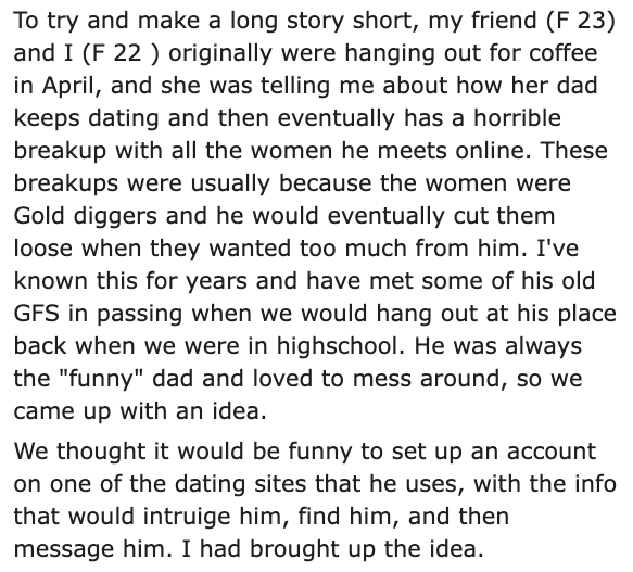 Daughter Doesn't Realize That Catfishing Her Dad Is Incredibly Gross: 'Am I wrong for this?' 