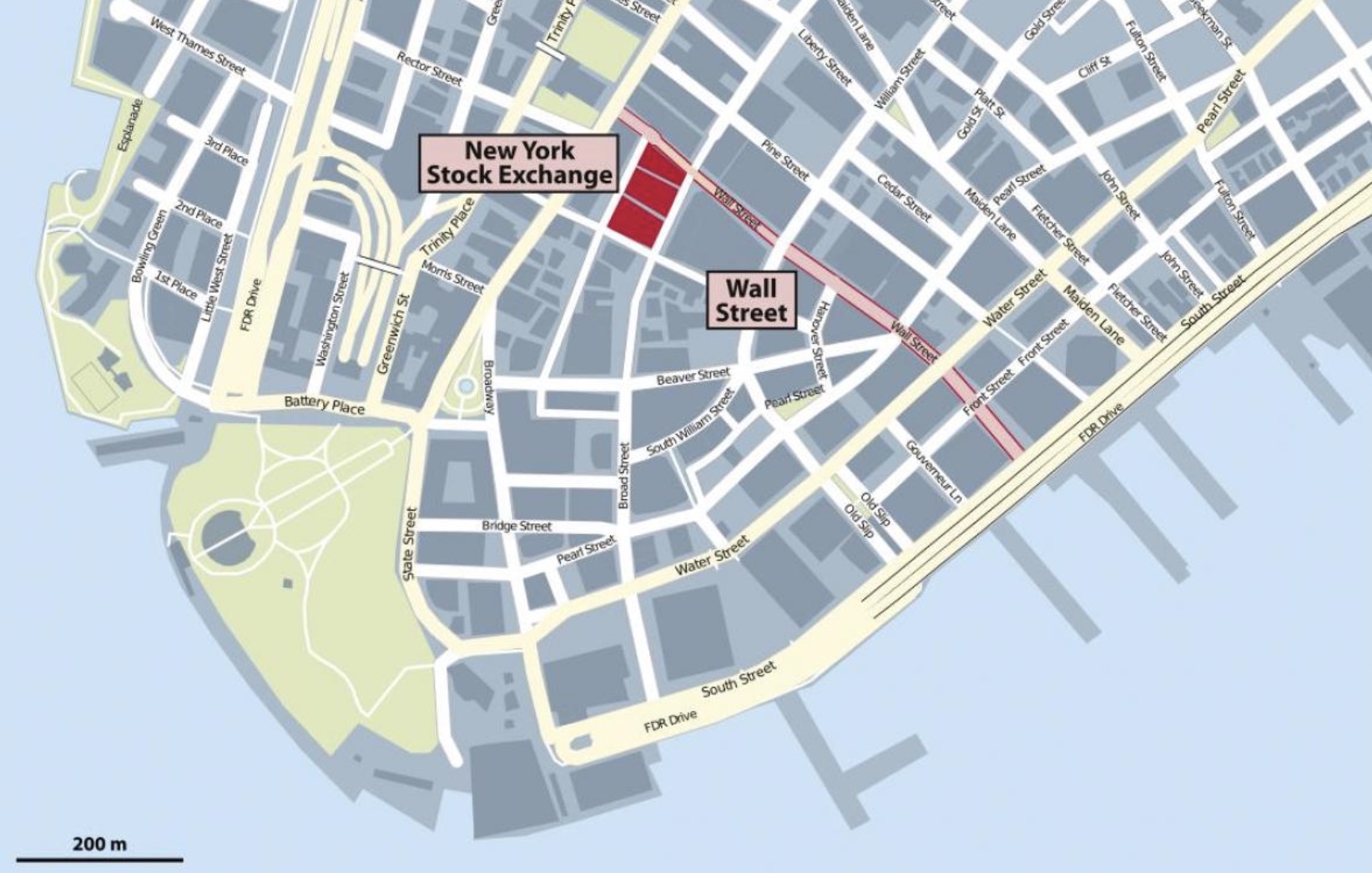 The actual street is surprisingly small