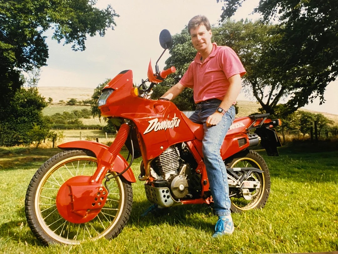 “My Dad On His Honda Dominator in 1990” 