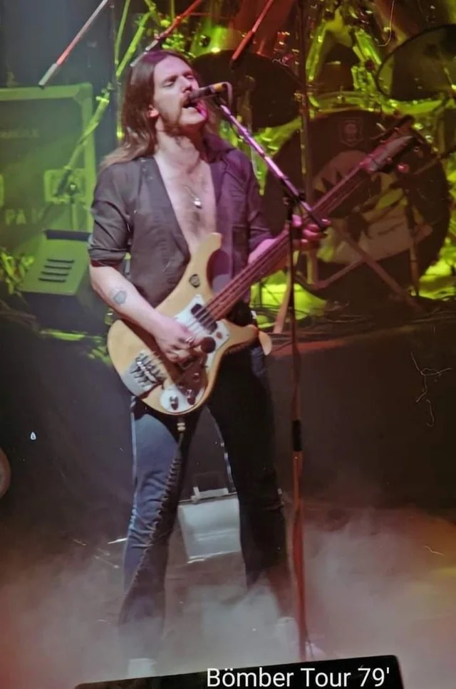 Lemmy Kilmister on stage.
