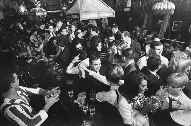 A Bustling TGI Fridays Restaurant in the 1960s