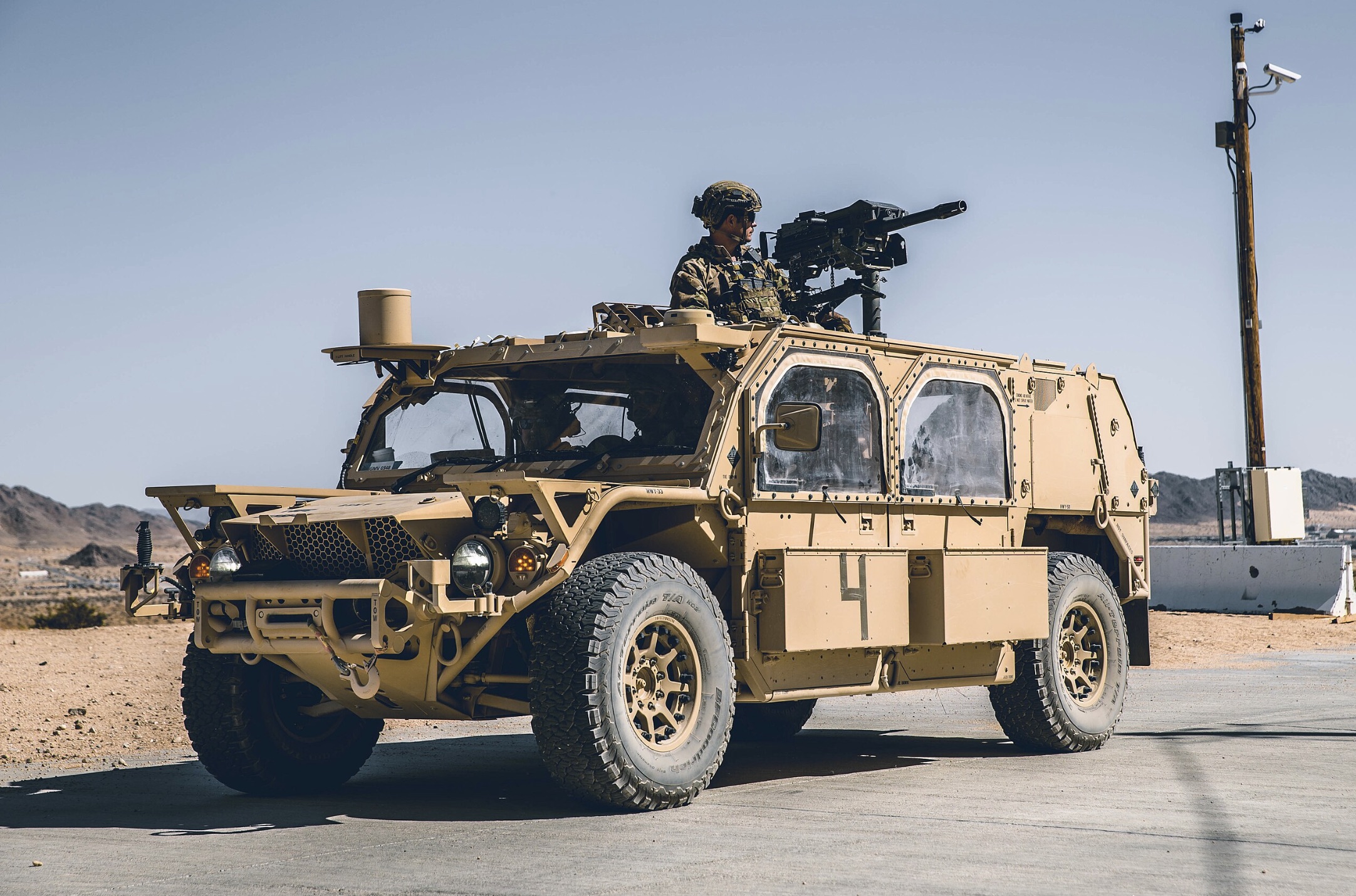 A GMV 1.1 equipped with a Mk 19 driven by Army Special Operation operators with the 3rd Special Forces Group Green Berets. 
