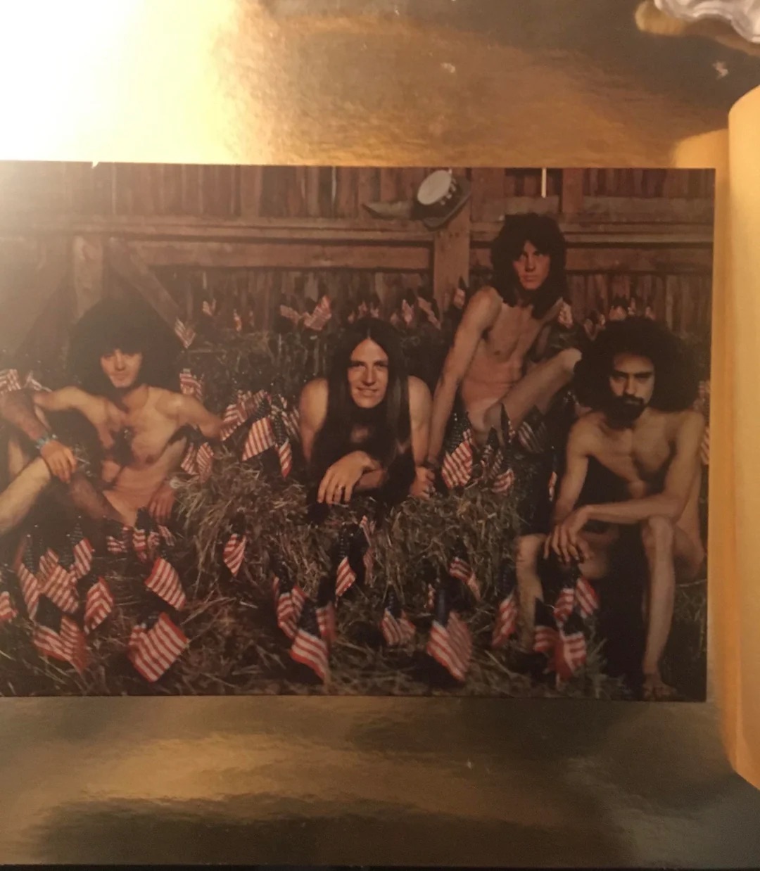 The inside of the “We’re an American Band” vinyl - Released in 1973