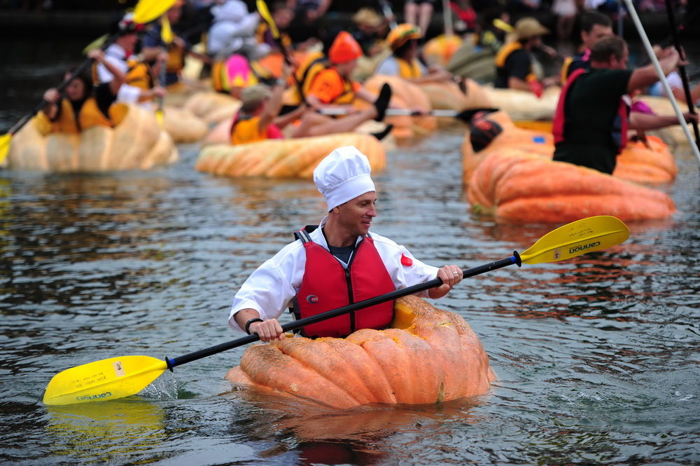 Giant Pumpkin Kayaking