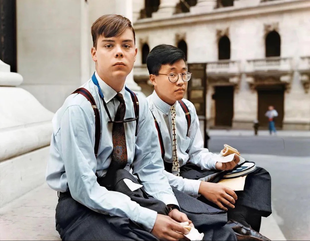 Wall Street Interns On Their Lunch Break - 1987