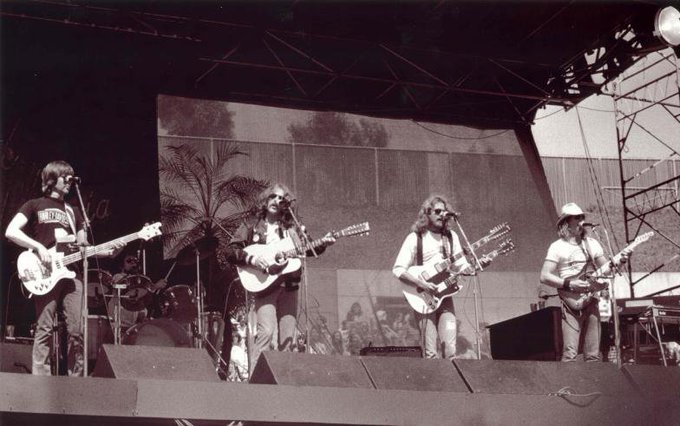 The Eagles performing in Virginia during the 'Hotel California' Tour - 1977