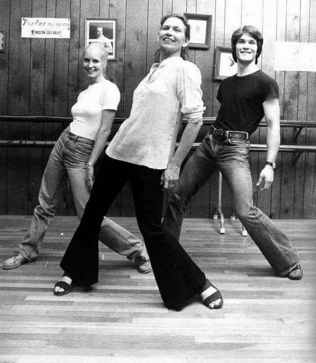 Dance teacher Patsy Swayze with her daughter-in-law Lisa Niemi and son Patrick Swayze - 1978