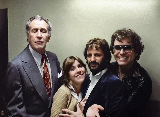 Vincent Price, Carrie Fisher, Ringo Starr and John Ritter in 1978.
