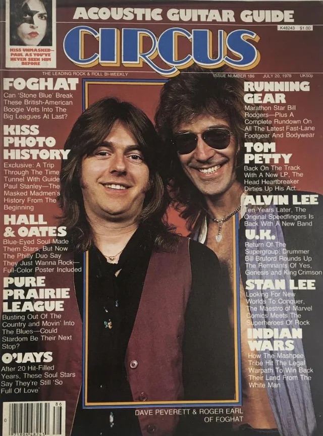 Dave Peverett & Roger Earl on the cover of Circus Magazine - July, 1978