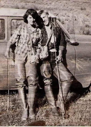 A Redditor's grandparents on a fishing trip in Yellowstone - Early 1950s.