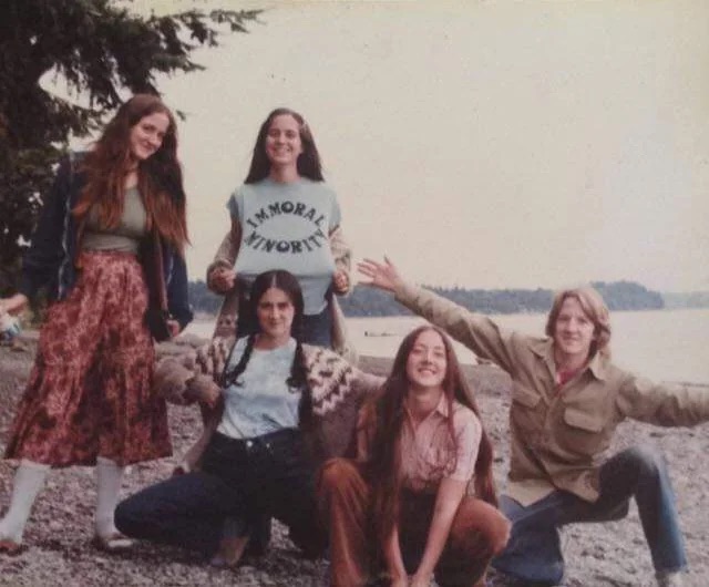 Siblings down by the lake in 1970