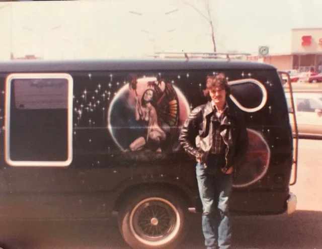A Redditor’s Dad with his van “Painted Ladies”