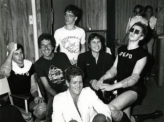 Devo with Leonard Cohen on New Year’s Day, 1978.