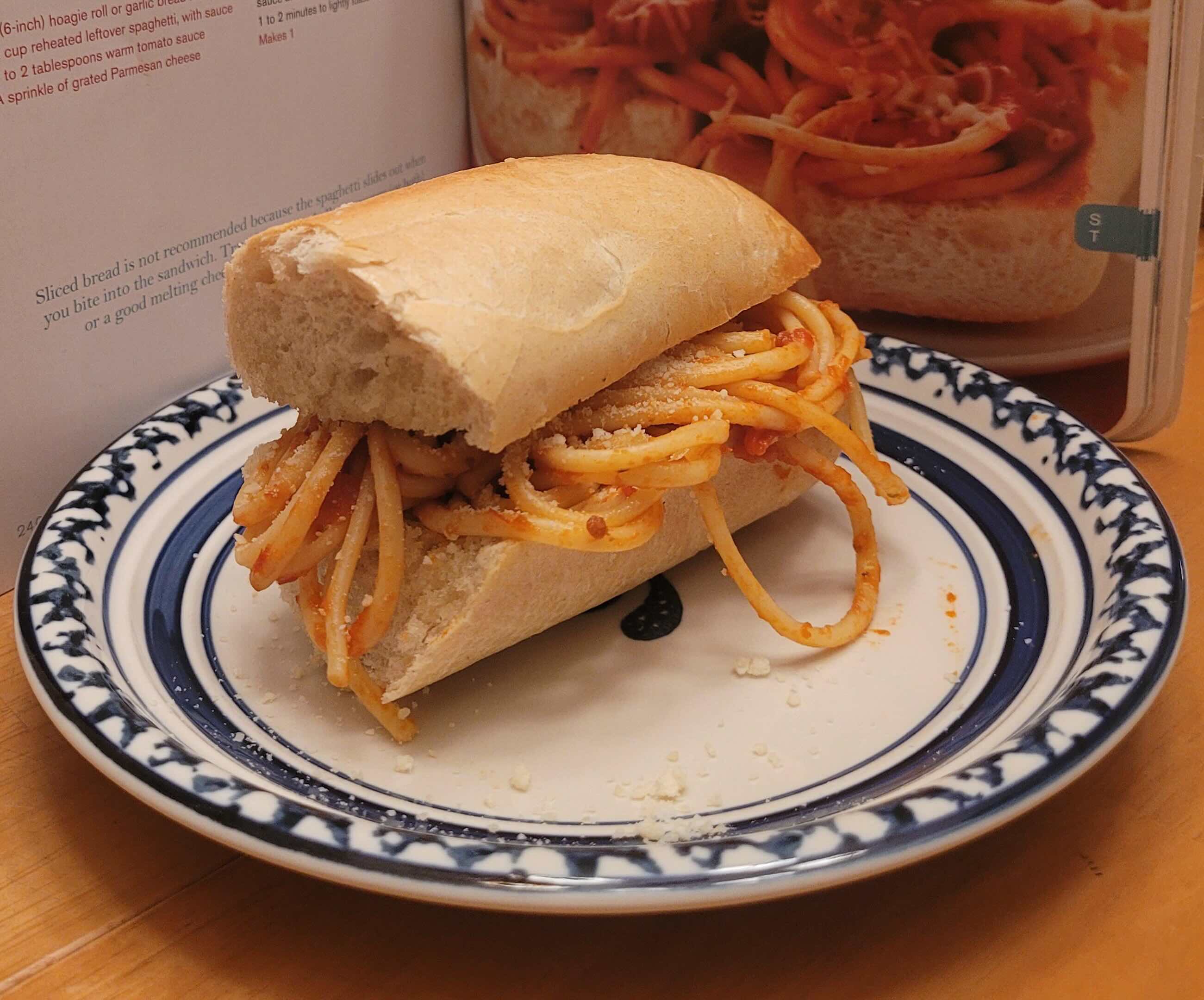 Spaghetti sandwich.