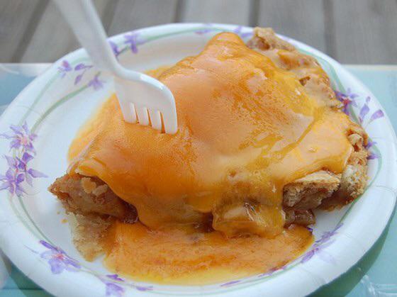 Apple pie with cheddar cheese.