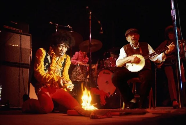 Jimi Hendrix at Monterey Pop, 1967.