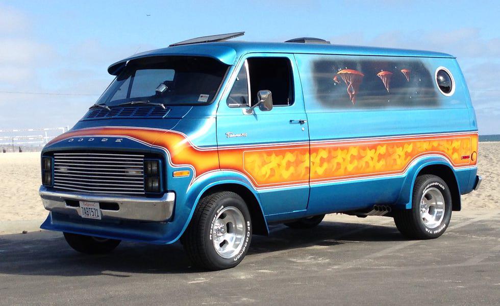 Steel blue custom van