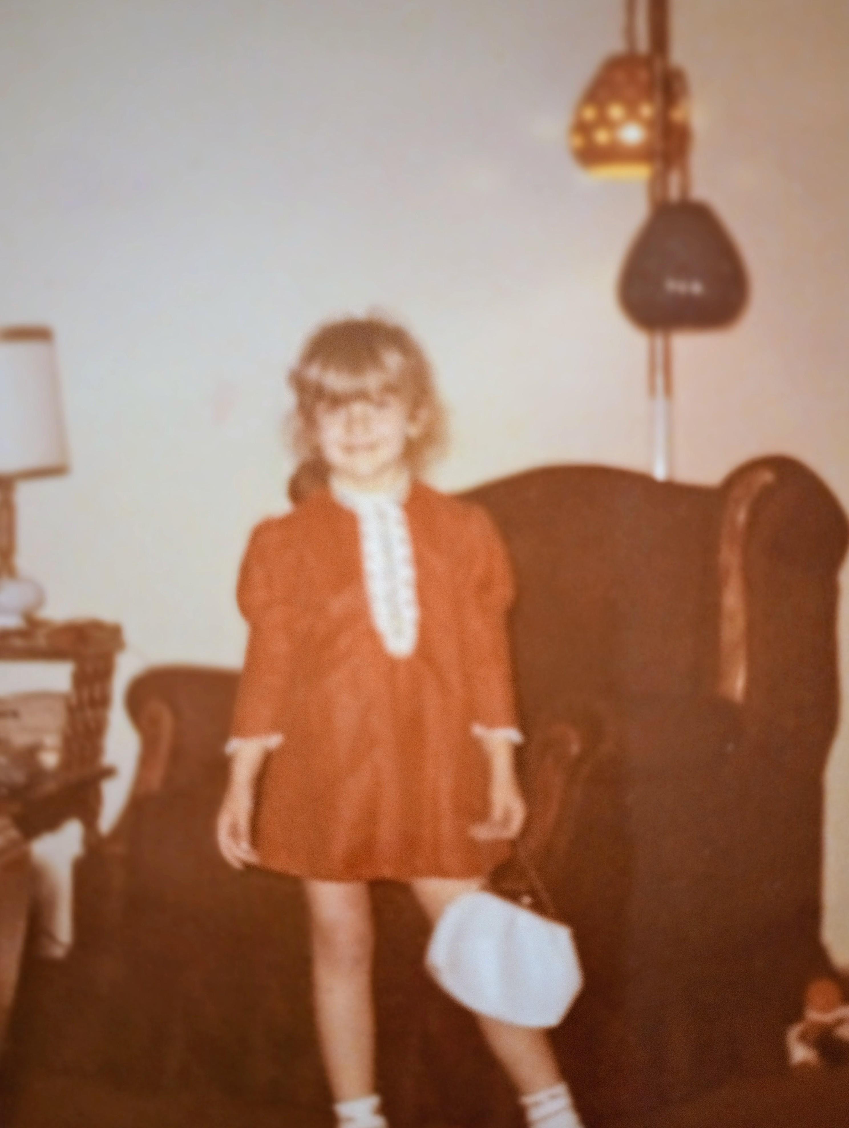 Little miss lady in a red dress