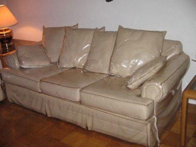 Plastic-Covered Couch That Glued to Your Legs in Summer
