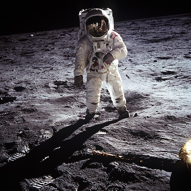 Buzz Aldrin on the Moon, 1969.