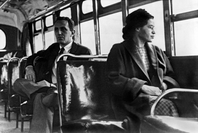 Rosa Parks on the Bus, 1955.