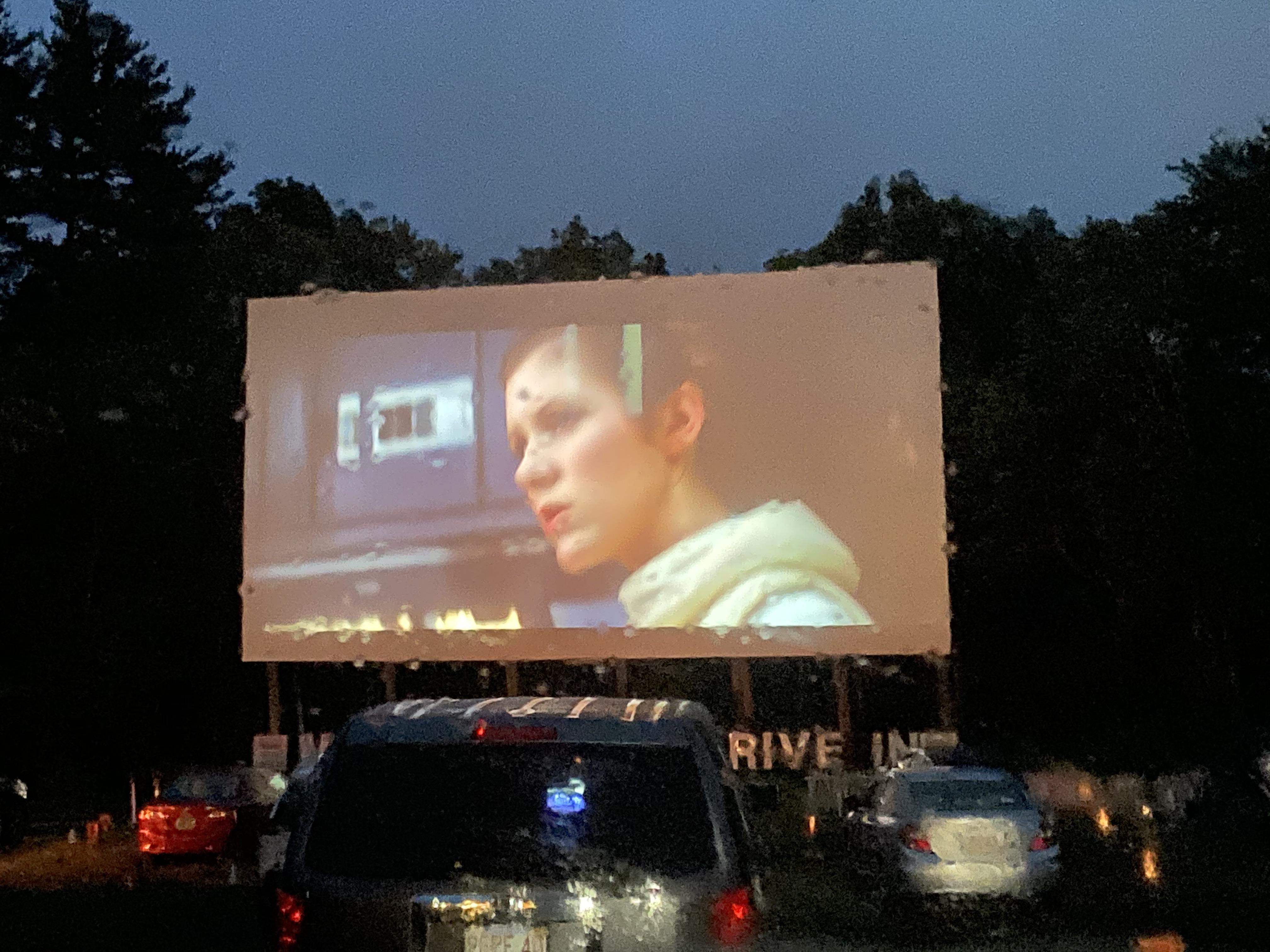 A rainy night at the drive-in.