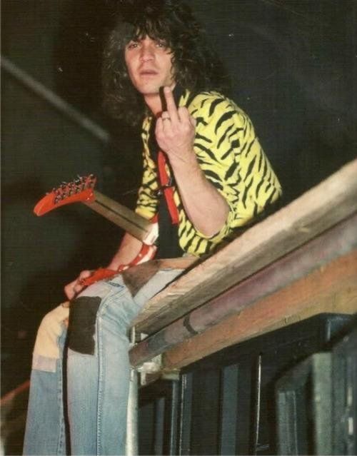Eddie Van Halen Flipping the Finger