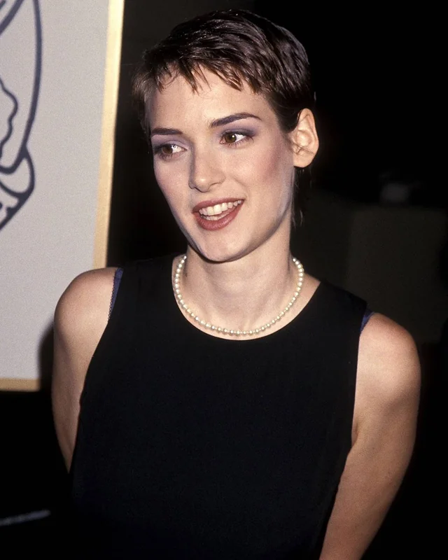 Winona Ryder winning a Golden Globe.