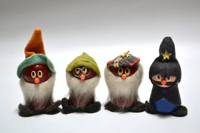 Wooden gnome figures