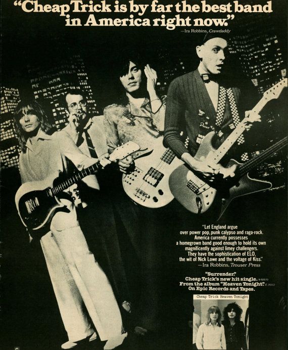 1978 ad promoting "Surrender" storming American with their punky spirit.