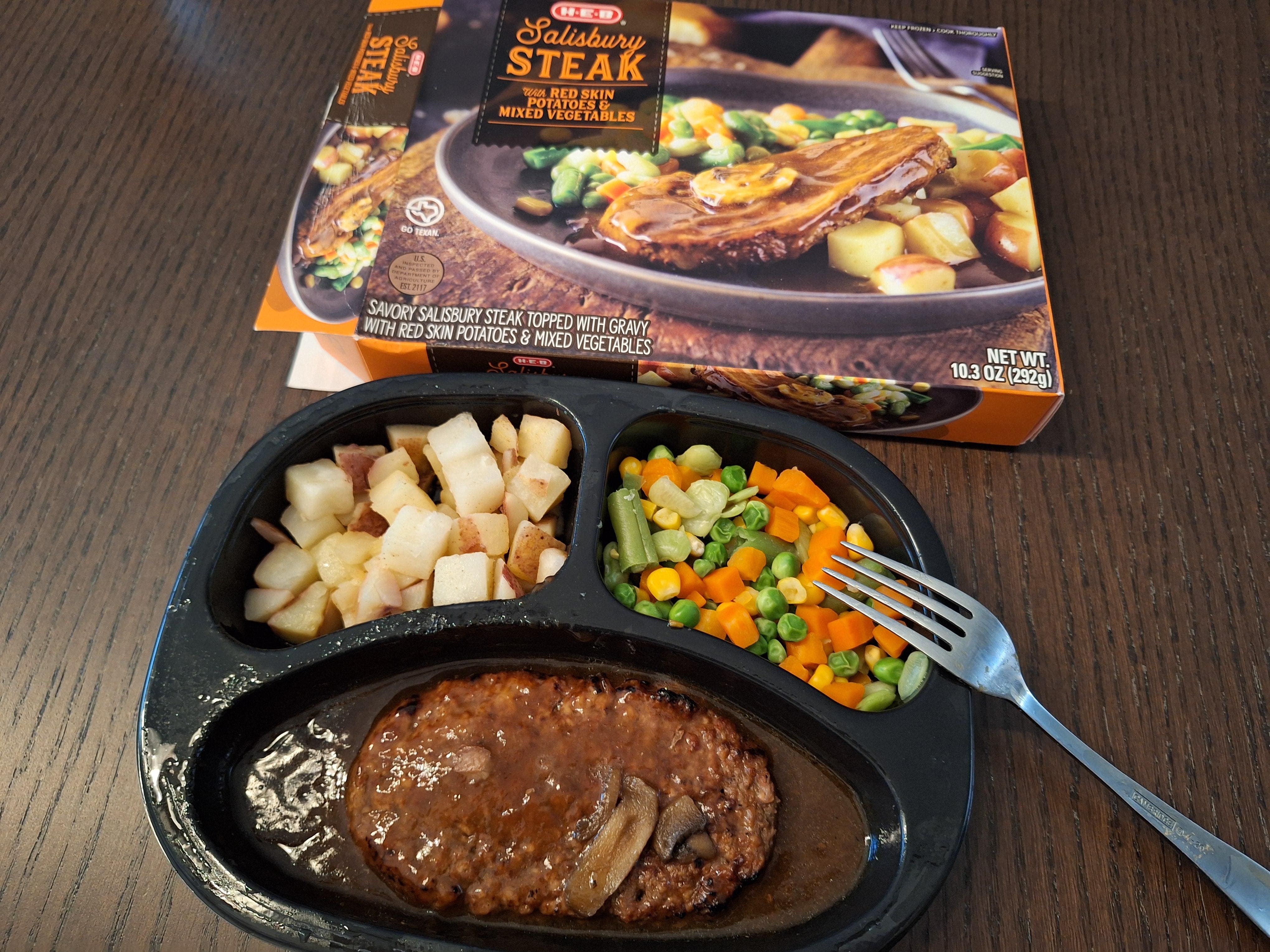 Salisbury steak TV dinner