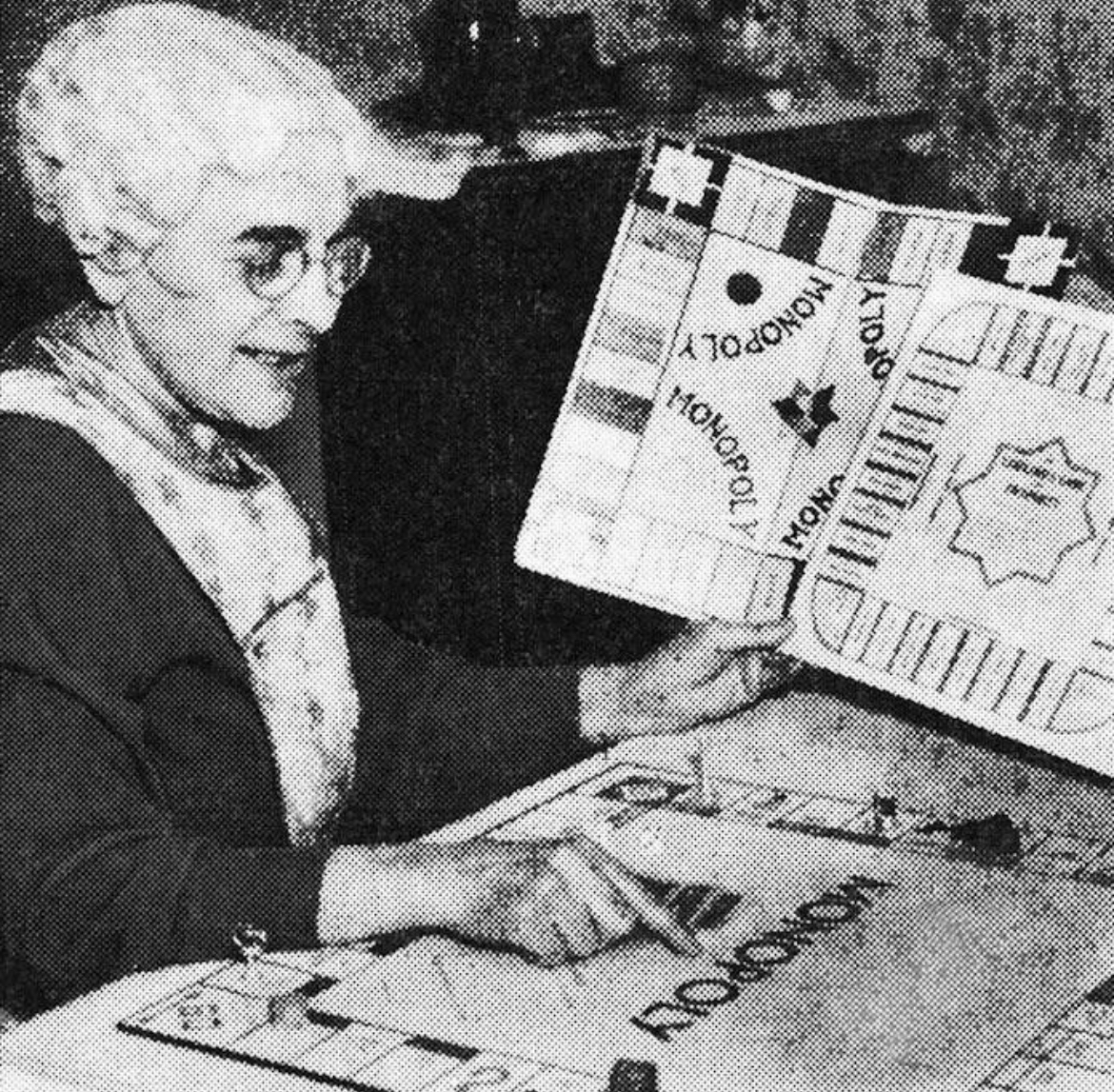 Lizzie Magie with Her Anti-Monopoly Game, 1936