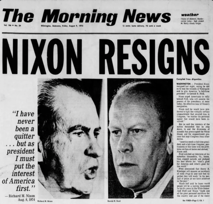 August 8, 1974: Nixon Announces His Resignation