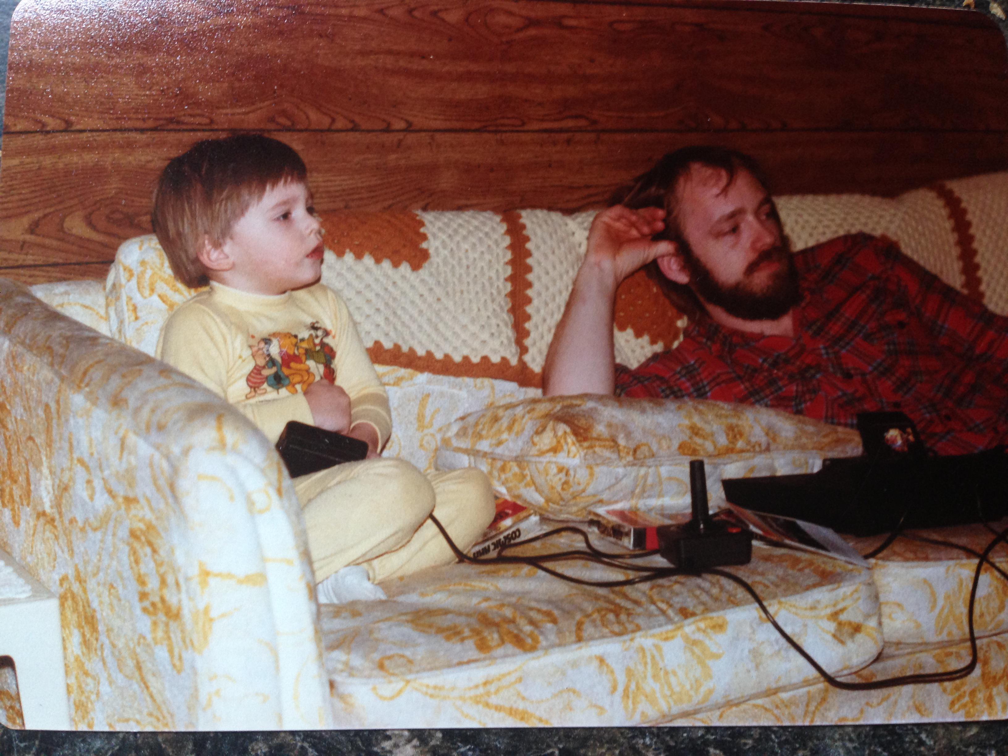 Some Atari and dad on the floral couch = Best saturday night.