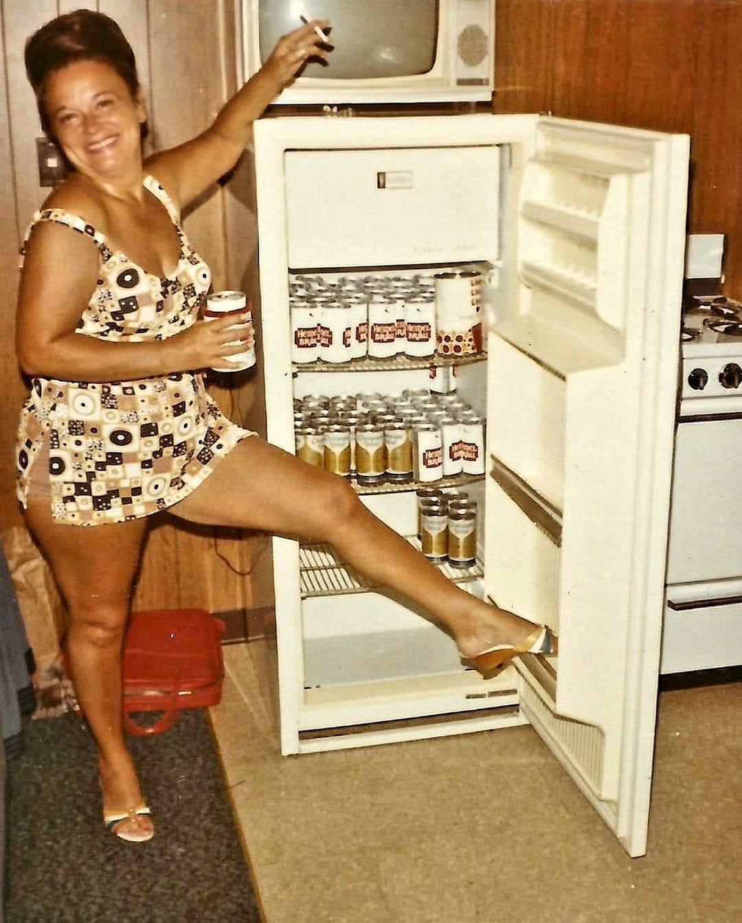 Beer fridge stocked and ready.