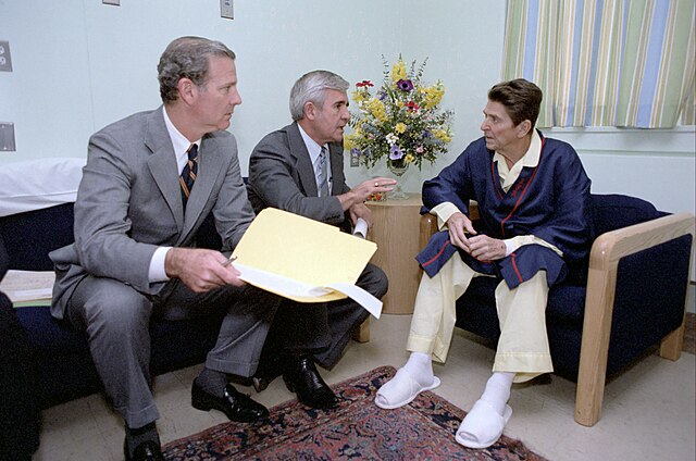 Reagan hospitalized