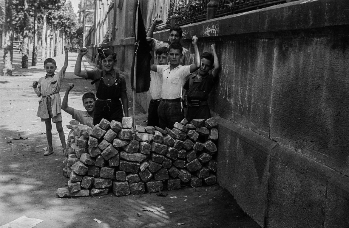 Children Playing Barricades, Barcelona, 1936