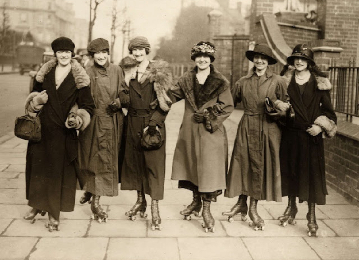Roller Skating Friends, England, 1926