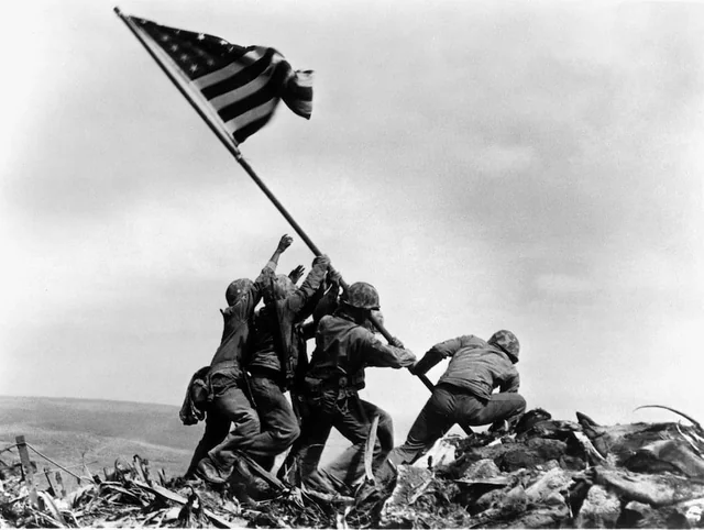 Raising the flag on Iwo Jima, 1945